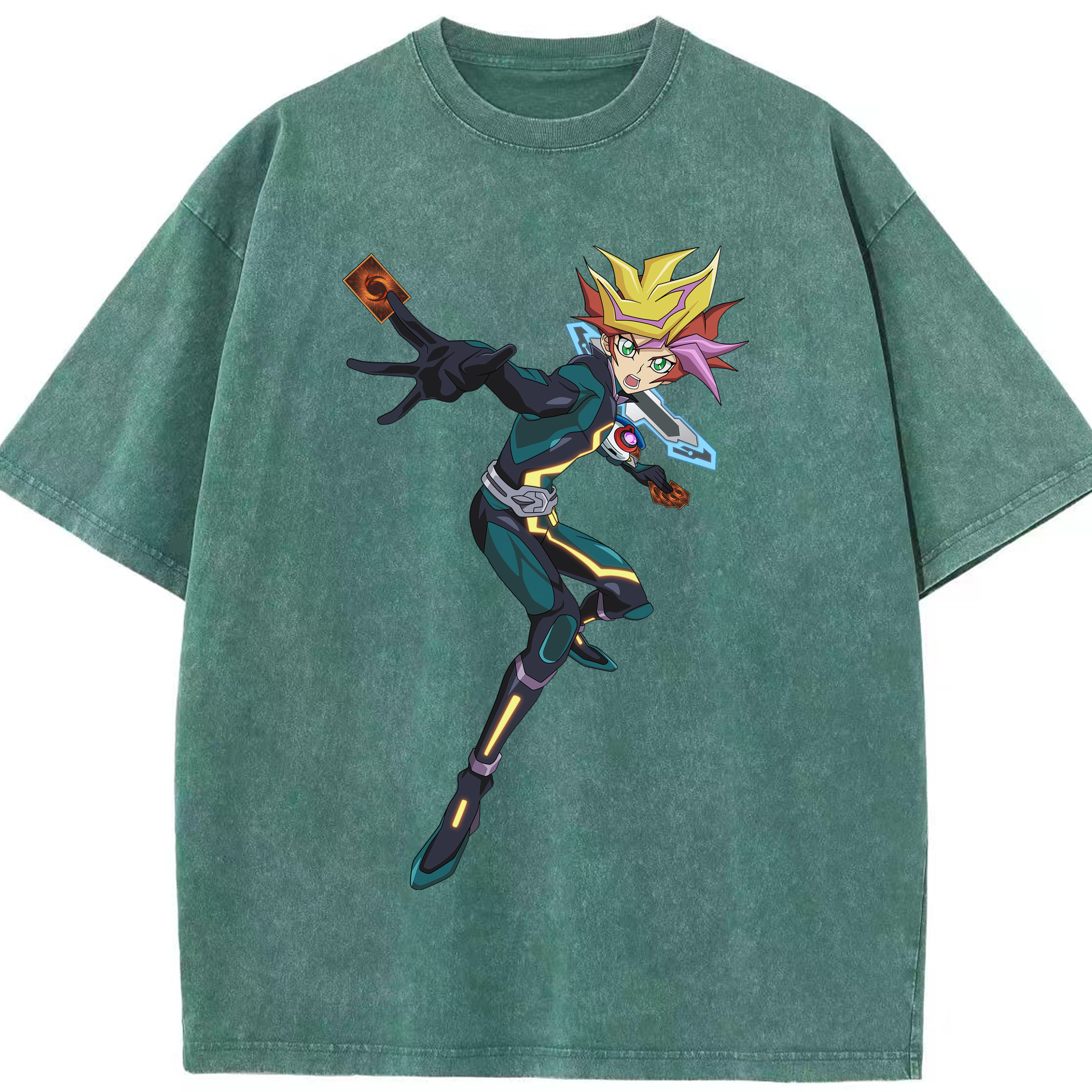 （画像用） 遊☆戯☆王 Yu-Gi-Oh! 綿100% ヴィンテージ風 半袖Tシャツ（フロントプリント）